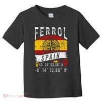 Ferrol Spain Flag Gps Coordinates Of Ferrol Toddler T-Shirt thumb 0