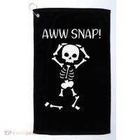 Funny Skeleton Funny Text Spooky Meme Halloween Golf Towel thumb 0