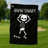 Funny Skeleton Funny Text Spooky Meme Halloween Golf Towel thumb 1