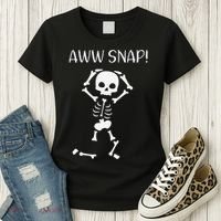 Funny Skeleton Funny Text Spooky Meme Halloween Women's T-Shirt thumb 3
