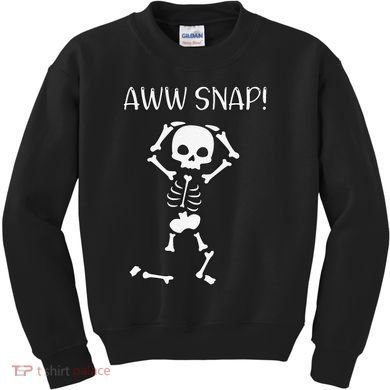 Funny Skeleton Funny Text Spooky Meme Halloween Kids Sweatshirt