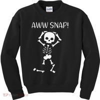 Funny Skeleton Funny Text Spooky Meme Halloween Kids Sweatshirt thumb 0