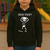 Funny Skeleton Funny Text Spooky Meme Halloween Kids Hoodie thumb 3