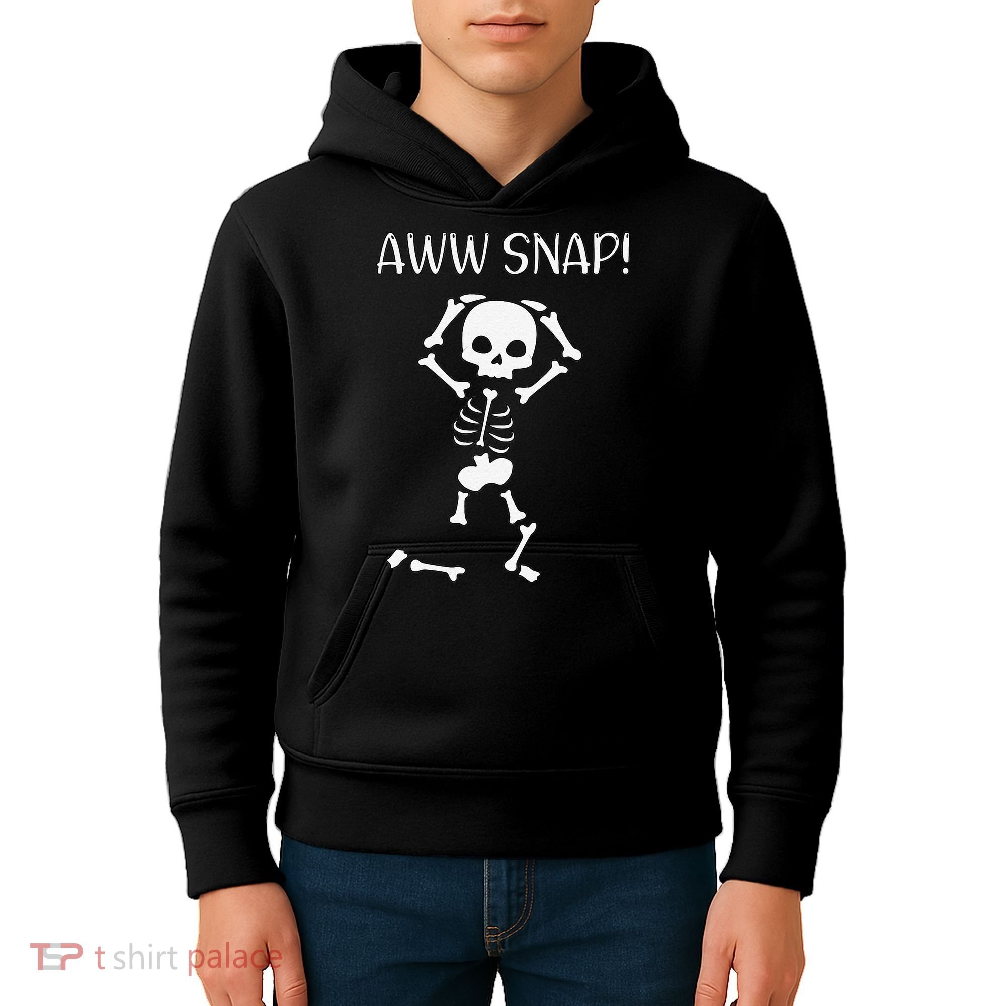 Funny Skeleton Funny Text Spooky Meme Halloween Kids Hoodie