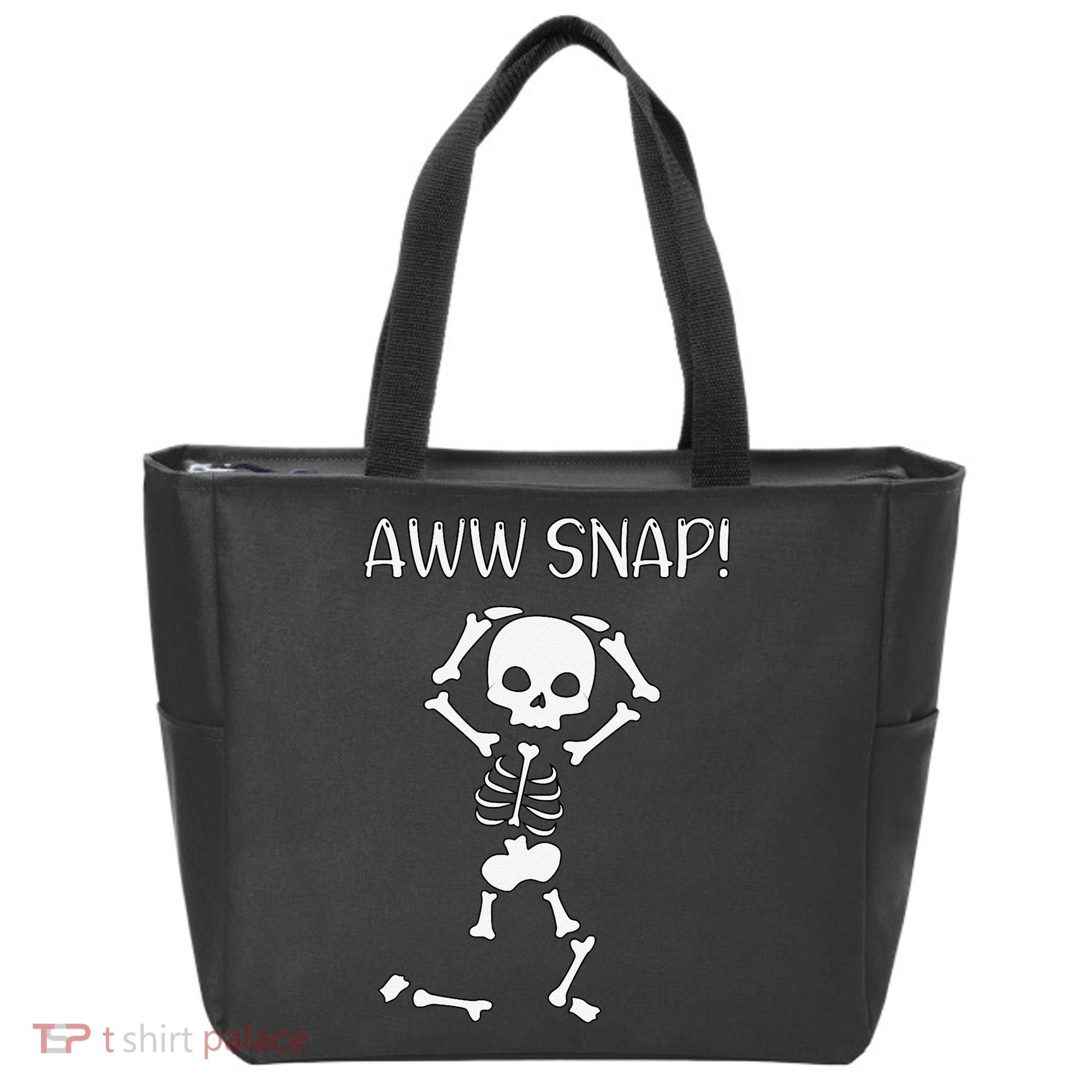 Funny Skeleton Funny Text Spooky Meme Halloween Tote Bag