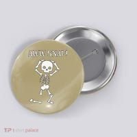Funny Skeleton Funny Text Spooky Meme Halloween Button thumb 0