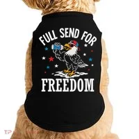 Full Send For Freedom Patriotic Eagle Doggie Tank thumb 0