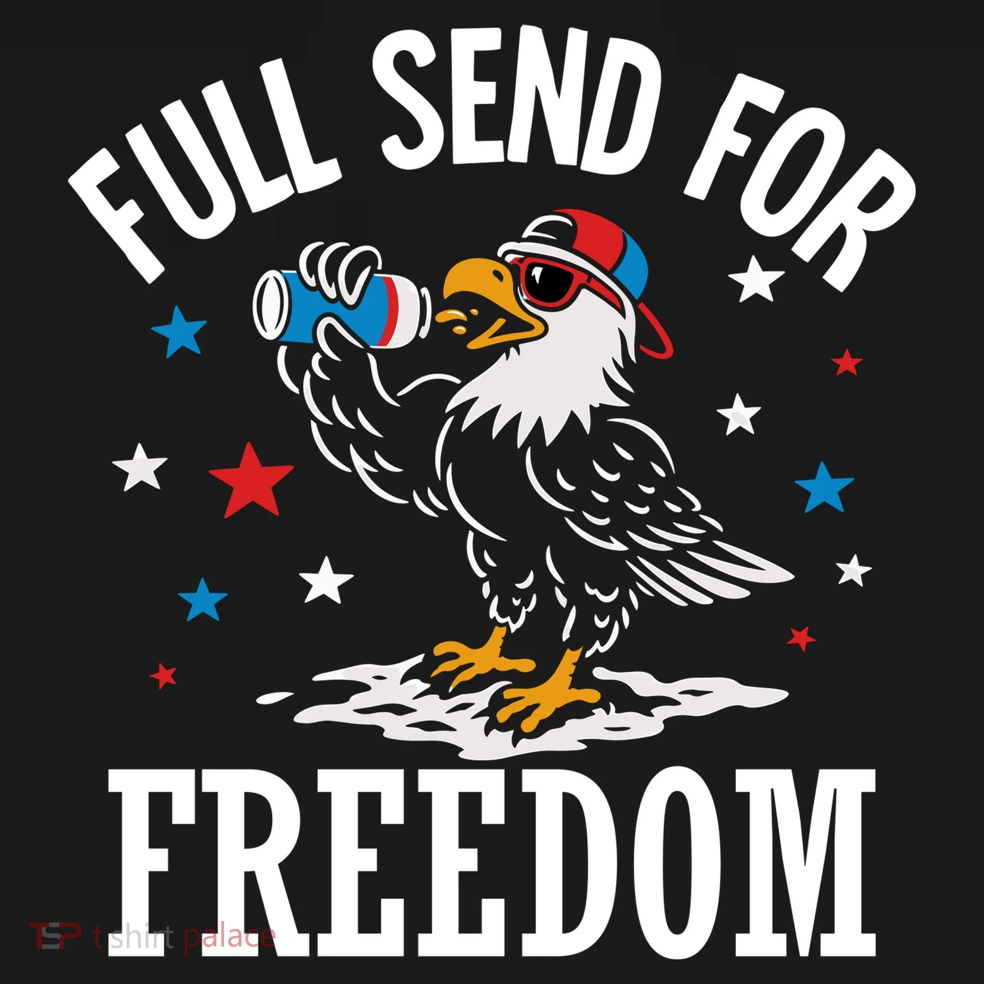 Full Send For Freedom Patriotic Eagle Doggie Tank
