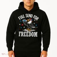 Full Send For Freedom Patriotic Eagle Hoodie thumb 2