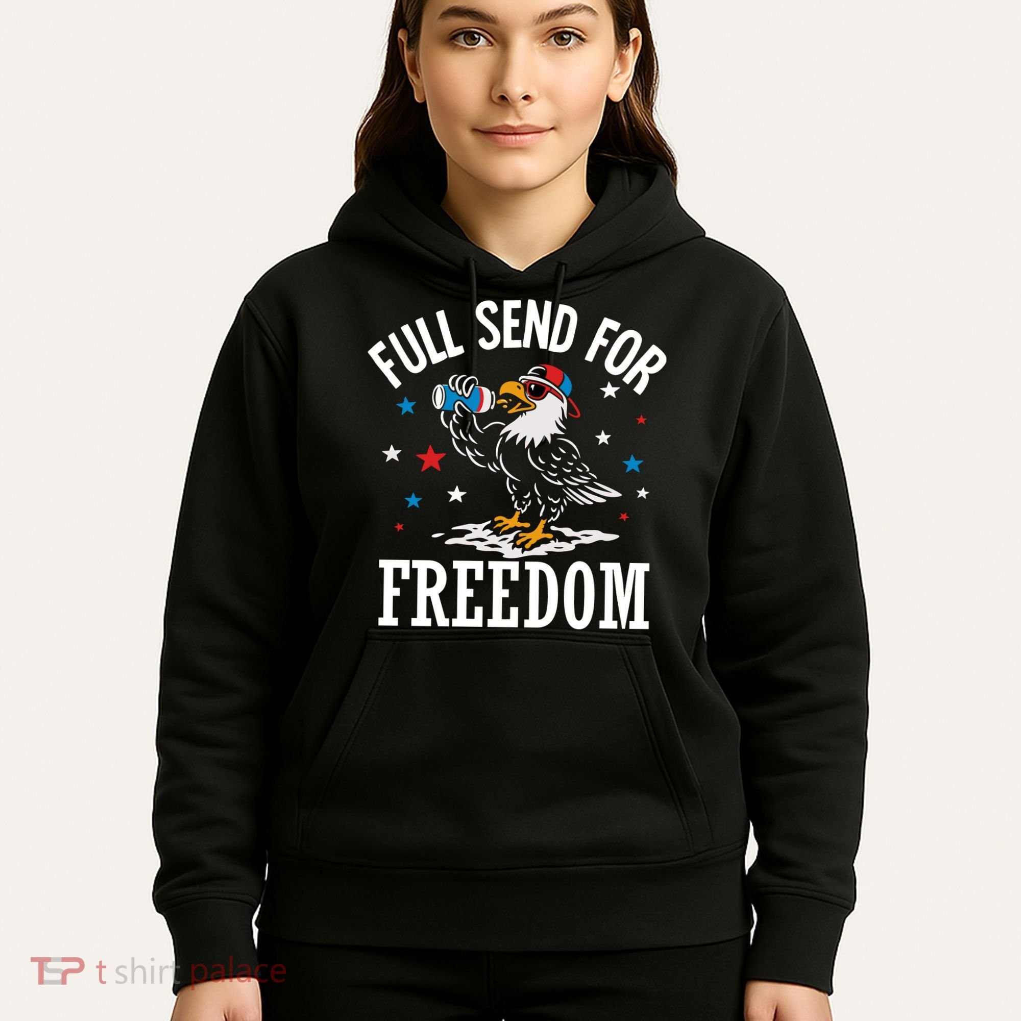 Full Send For Freedom Patriotic Eagle Hoodie