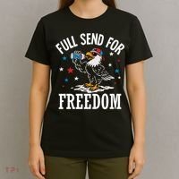 Full Send For Freedom Patriotic Eagle T-Shirt thumb 4