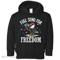 Full Send For Freedom Patriotic Eagle Toddler Hoodie thumb 0