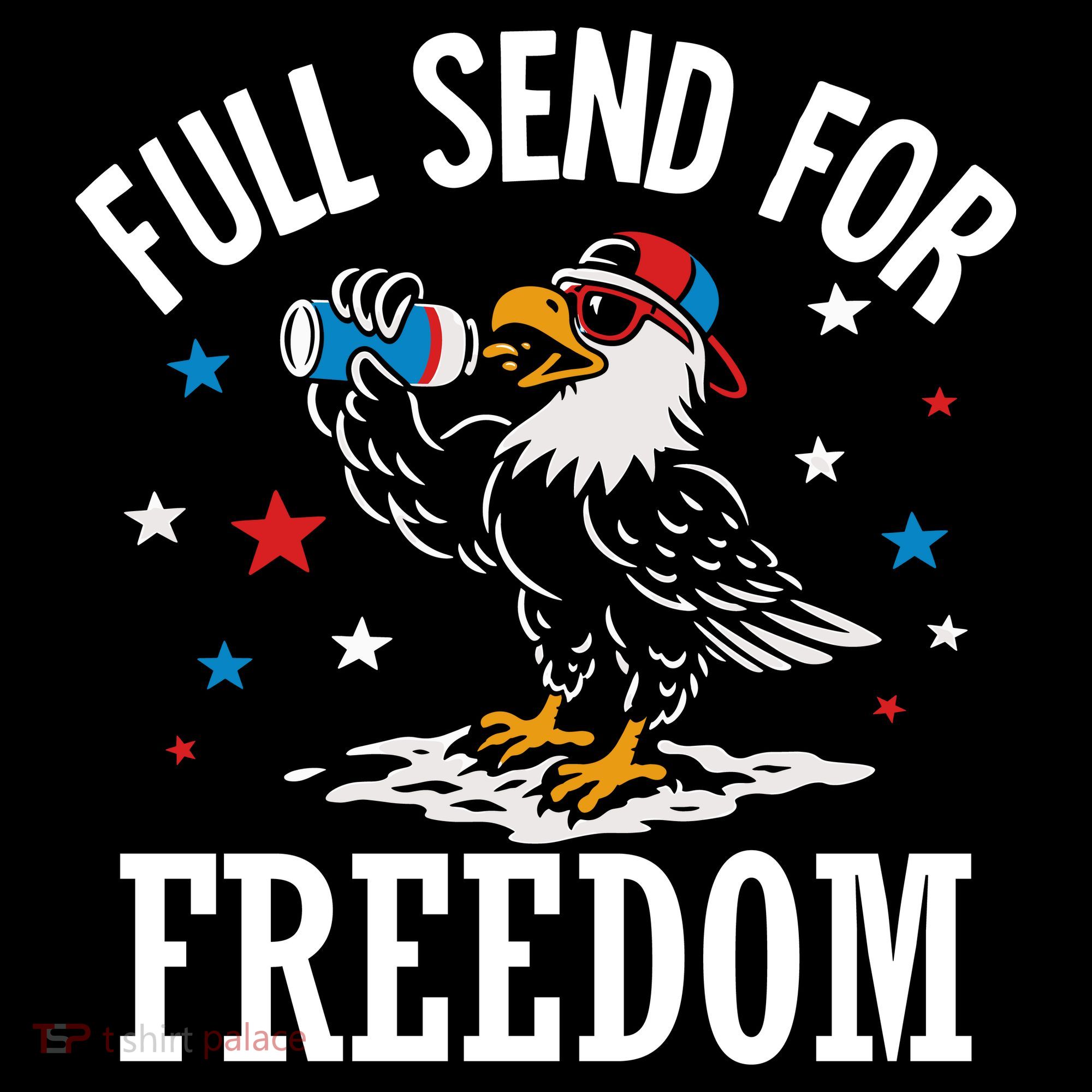 Full Send For Freedom Patriotic Eagle Toddler Hoodie