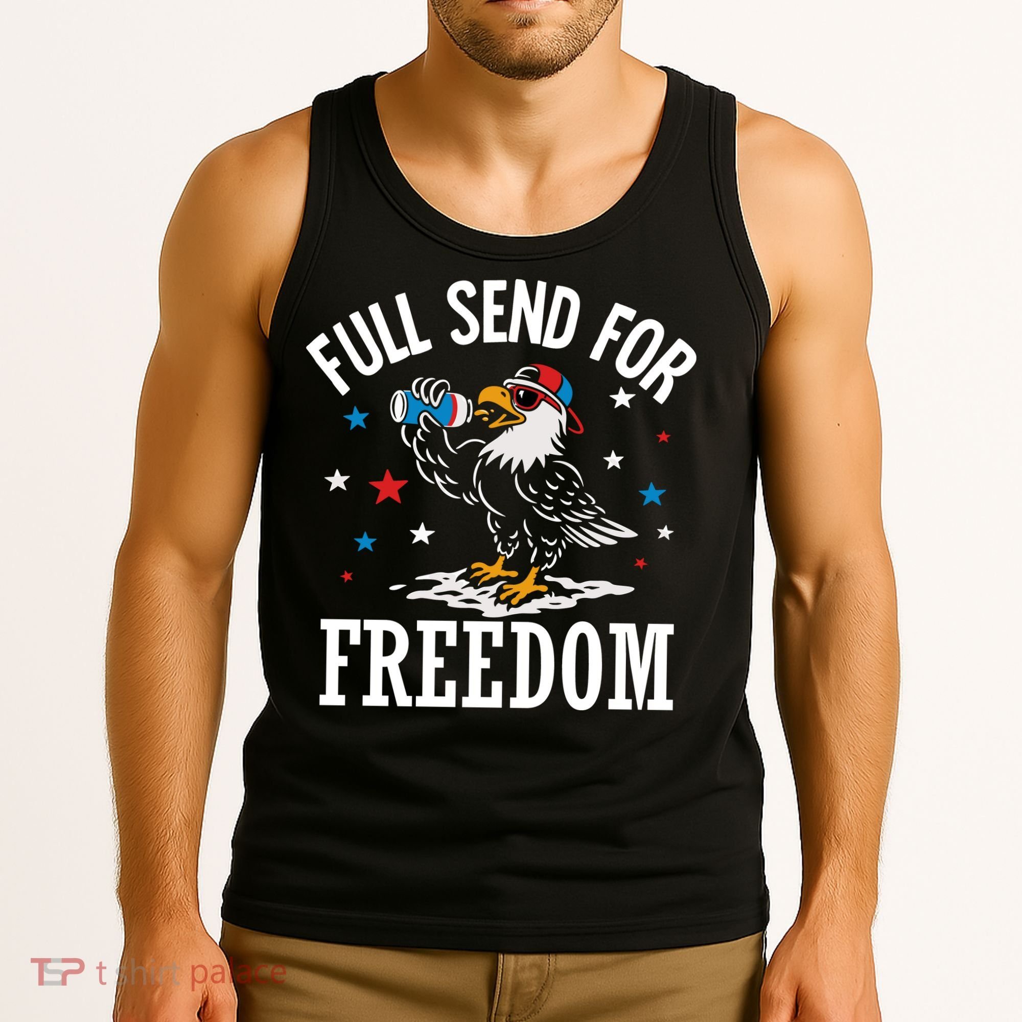 Full Send For Freedom Patriotic Eagle Tank Top