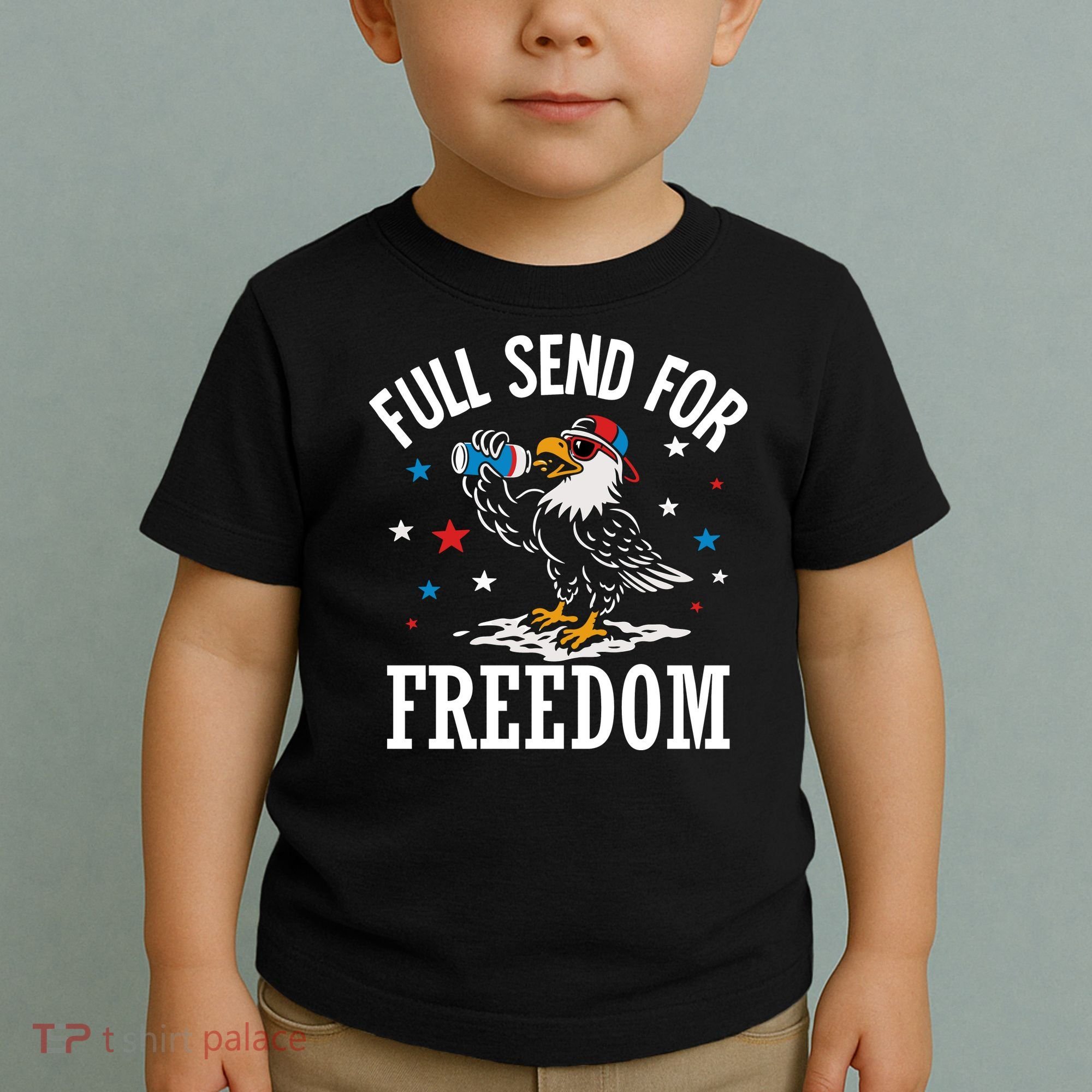 Full Send For Freedom Patriotic Eagle Toddler T-Shirt
