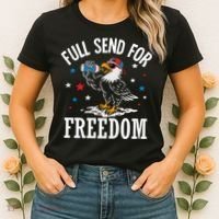 Full Send For Freedom Patriotic Eagle Women's T-Shirt thumb 2