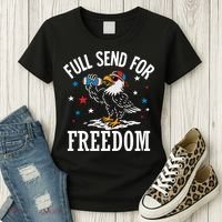 Full Send For Freedom Patriotic Eagle Women's T-Shirt thumb 3