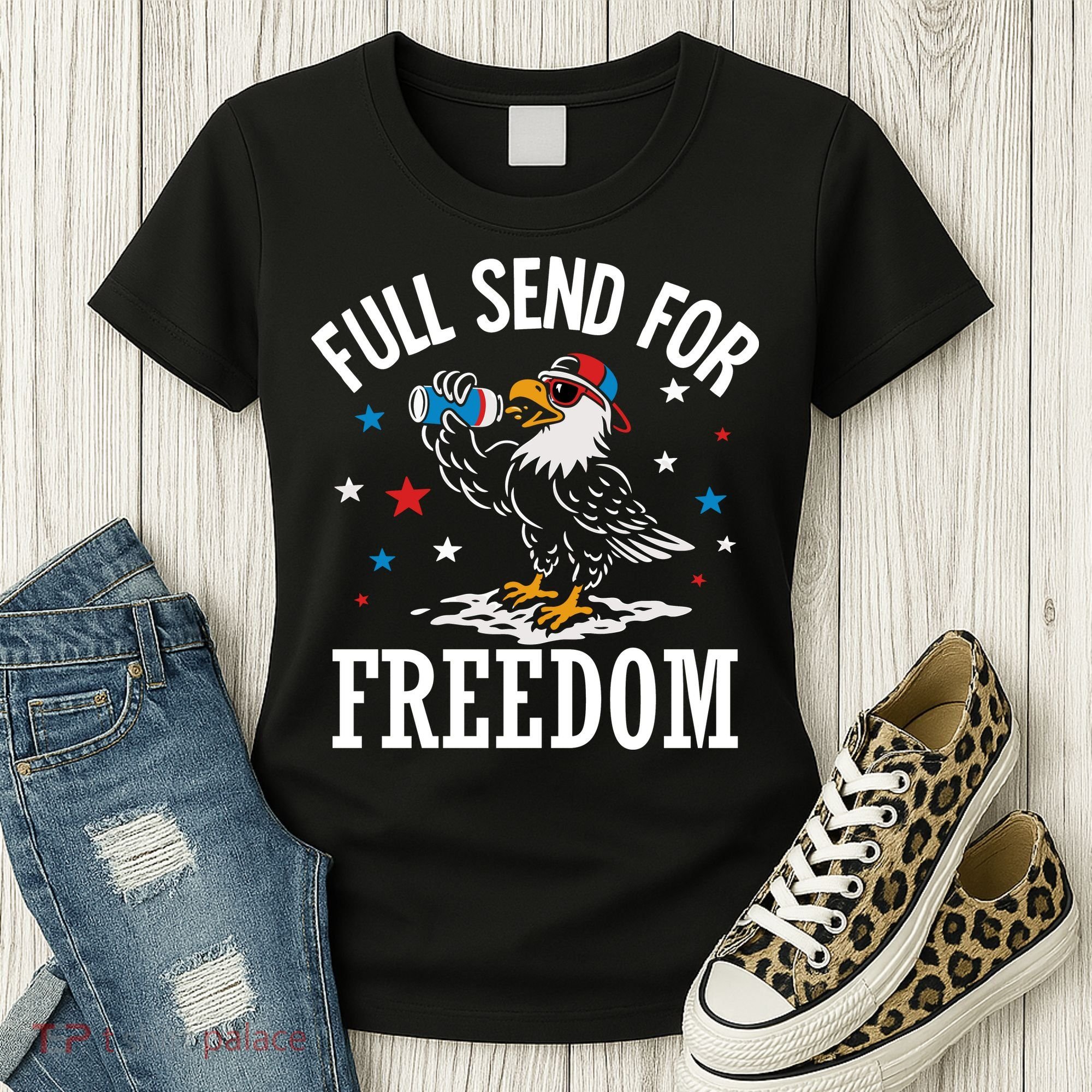 Full Send For Freedom Patriotic Eagle Women's T-Shirt