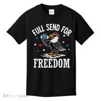 Full Send For Freedom Patriotic Eagle Kids T-Shirt thumb 0
