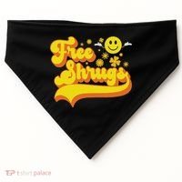 Free Shrugs Funny Classic Parody USA-Made Doggie Bandana thumb 0