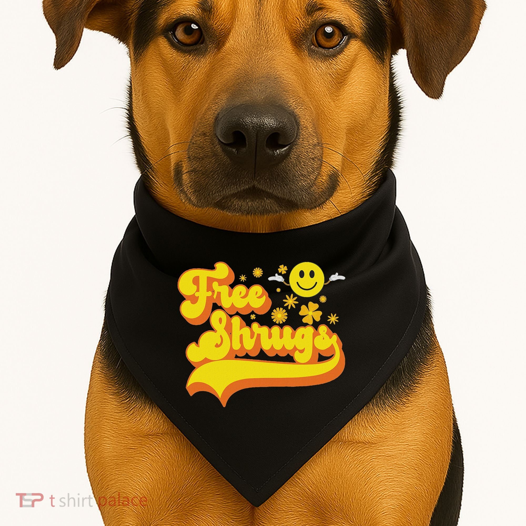Free Shrugs Funny Classic Parody USA-Made Doggie Bandana