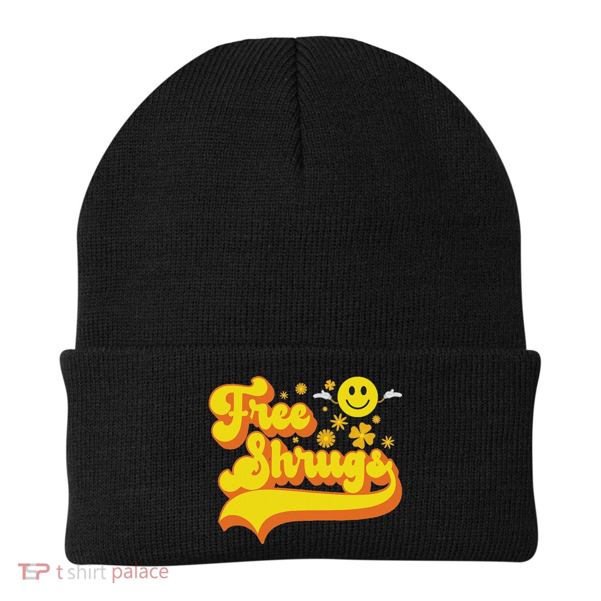 Free Shrugs Funny Classic Parody Beanie