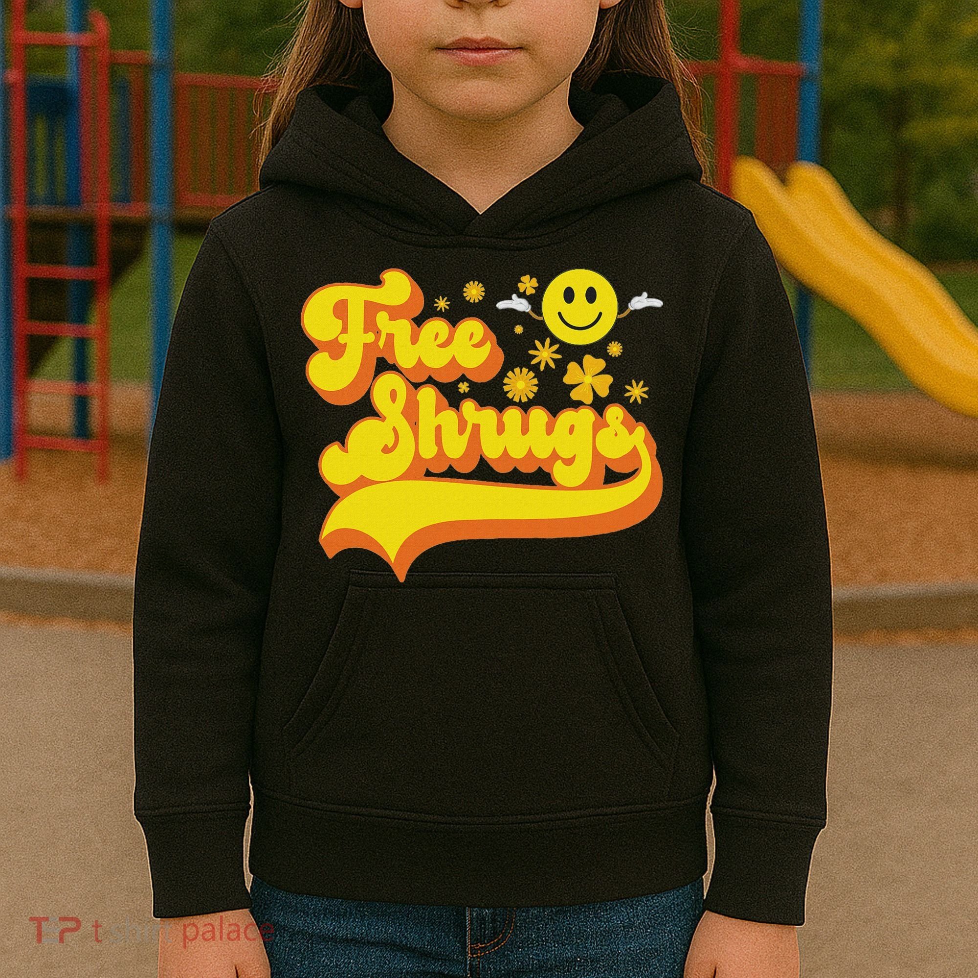 Free Shrugs Funny Classic Parody Kids Hoodie