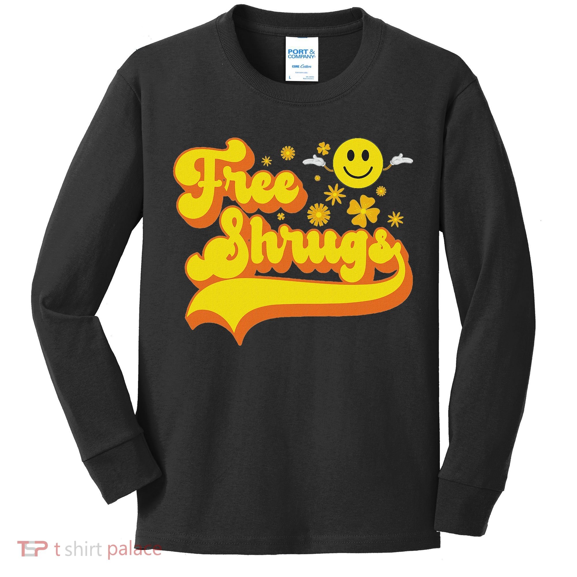Free Shrugs Funny Classic Parody Kids Long Sleeve Shirt