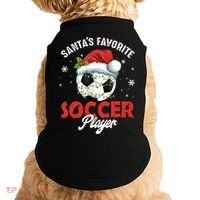 Funny Santa's Favorite Soccer Player Christmas Pajama TShirt Doggie Tank thumb 0