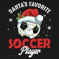 Funny Santa's Favorite Soccer Player Christmas Pajama TShirt Women's Hoodie thumb 2