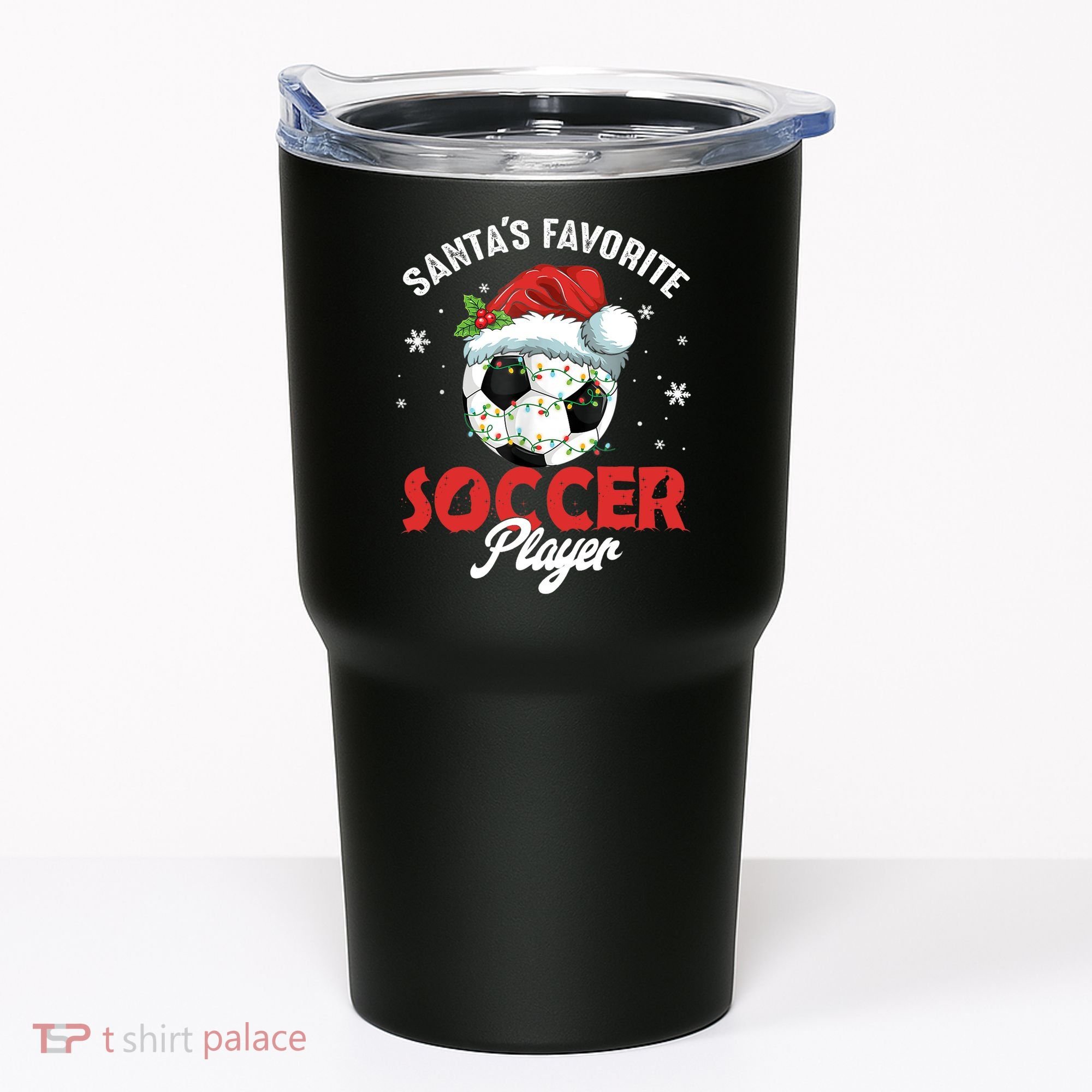 Funny Santa's Favorite Soccer Player Christmas Pajama TShirt Tumbler
