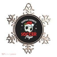 Funny Santa's Favorite Soccer Player Christmas Pajama TShirt Ornament thumb 0