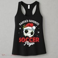 Funny Santa's Favorite Soccer Player Christmas Pajama TShirt Women's Tank Top thumb 3