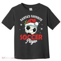 Funny Santa's Favorite Soccer Player Christmas Pajama TShirt Toddler T-Shirt thumb 0