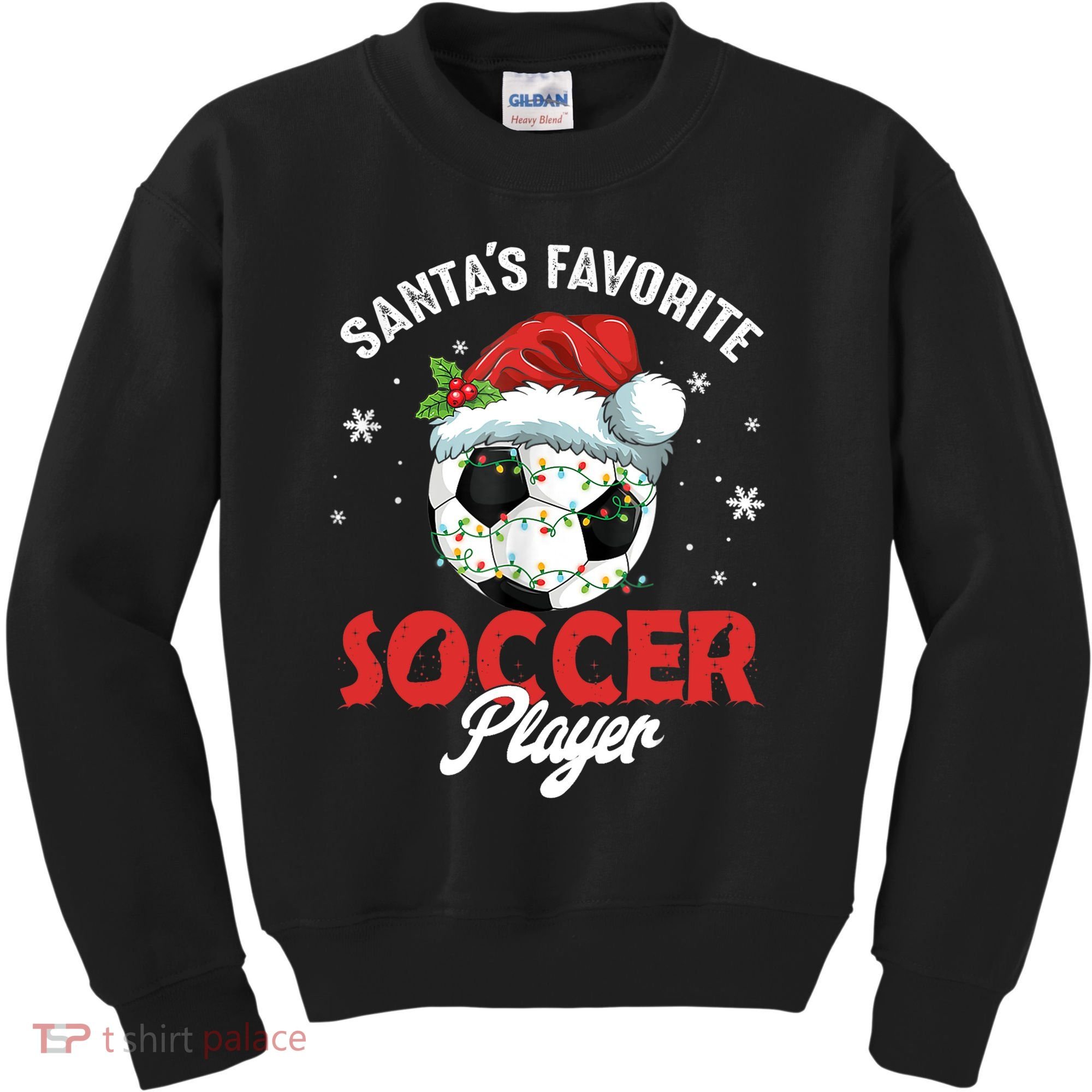 Funny Santa's Favorite Soccer Player Christmas Pajama TShirt Kids Sweatshirt