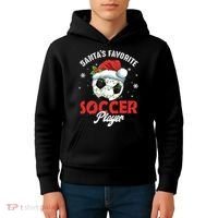 Funny Santa's Favorite Soccer Player Christmas Pajama TShirt Kids Hoodie thumb 4