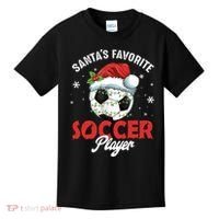 Funny Santa's Favorite Soccer Player Christmas Pajama TShirt Kids T-Shirt thumb 0