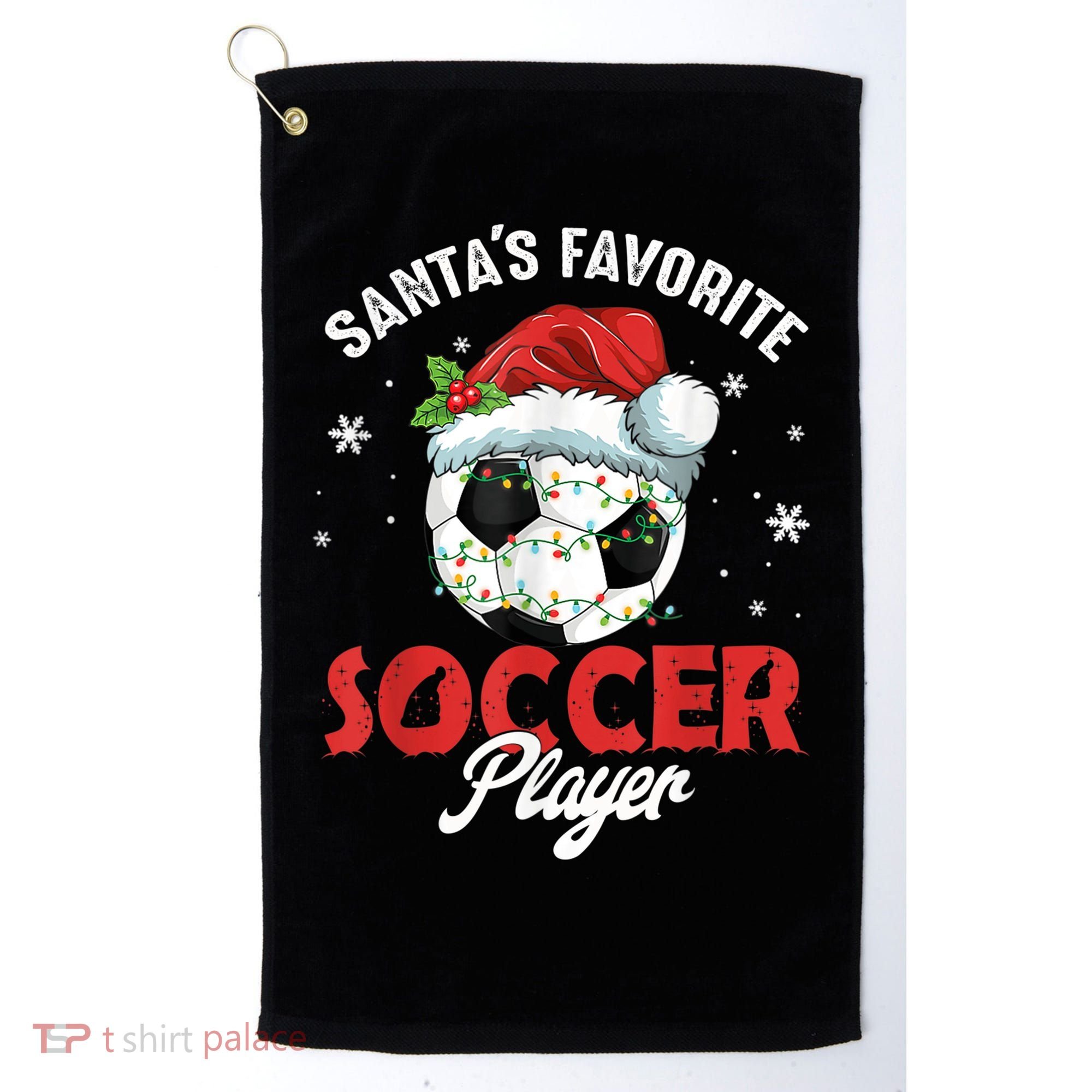 Funny Santa's Favorite Soccer Player Christmas Pajama Golf Towel