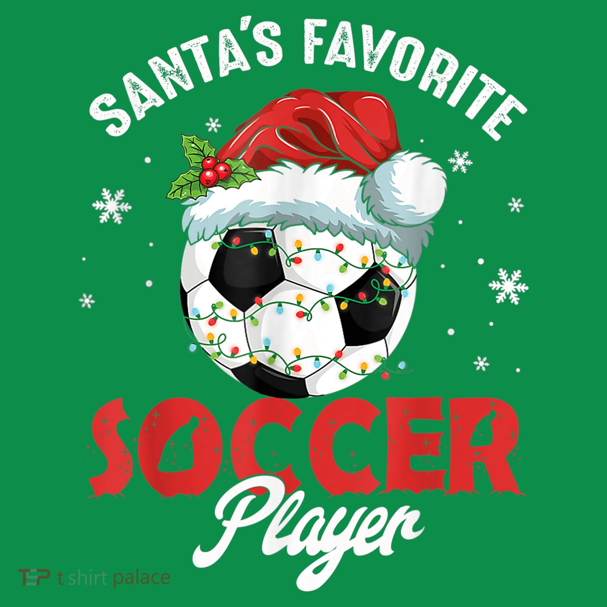 Funny Santa's Favorite Soccer Player Christmas Pajama Hoodie