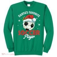 Funny Santa's Favorite Soccer Player Christmas Pajama Sweatshirt thumb 0