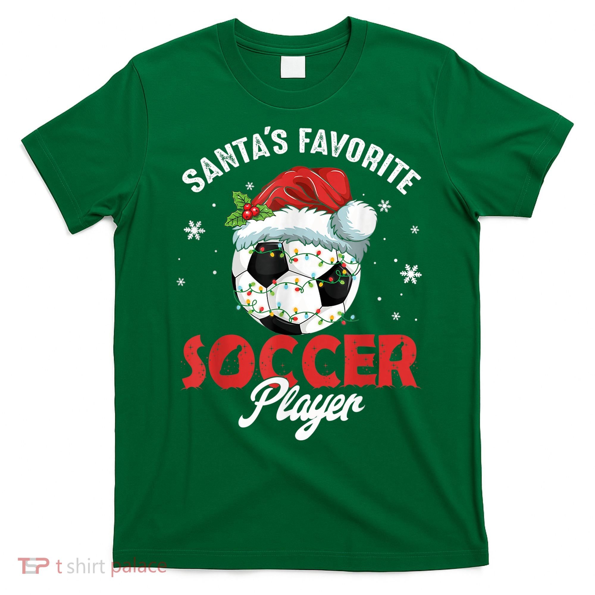 Funny Santa's Favorite Soccer Player Christmas Pajama T-Shirt