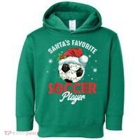 Funny Santa's Favorite Soccer Player Christmas Pajama Toddler Hoodie thumb 0