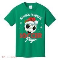 Funny Santa's Favorite Soccer Player Christmas Pajama Kids T-Shirt thumb 0