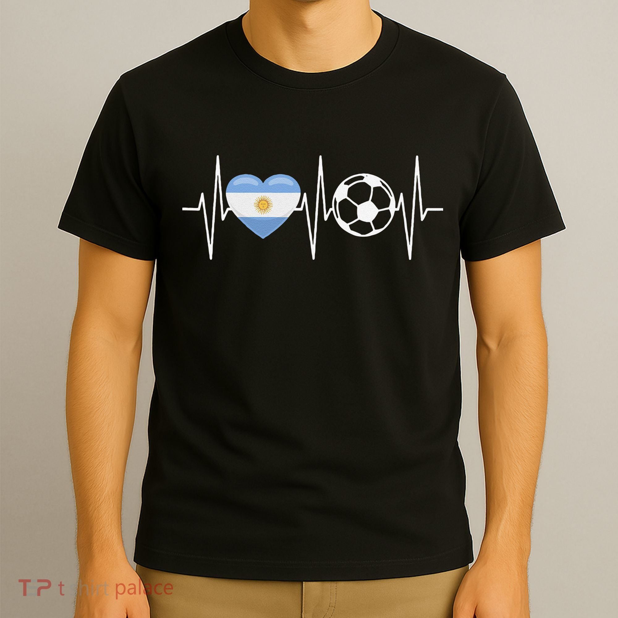 Funny Soccer Fan Heartbeat Argentines vintage T-Shirt