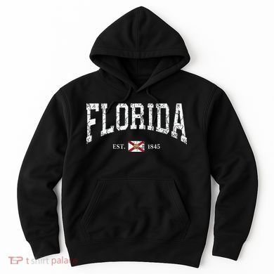 Florida State Flag Est 1845 Vintage Distressed Hoodie