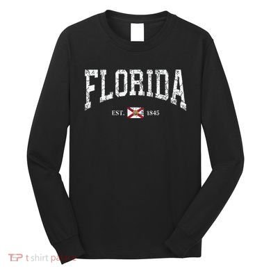 Florida State Flag Est 1845 Vintage Distressed Long Sleeve Shirt