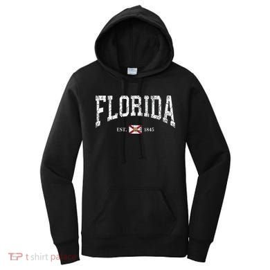 Florida State Flag Est 1845 Vintage Distressed Women's Hoodie