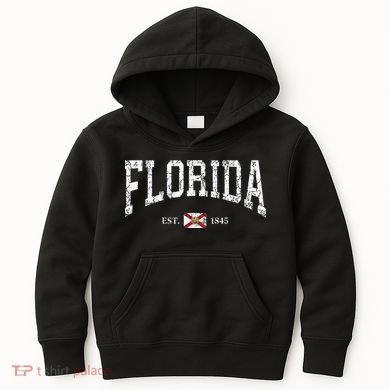 Florida State Flag Est 1845 Vintage Distressed Kids Hoodie