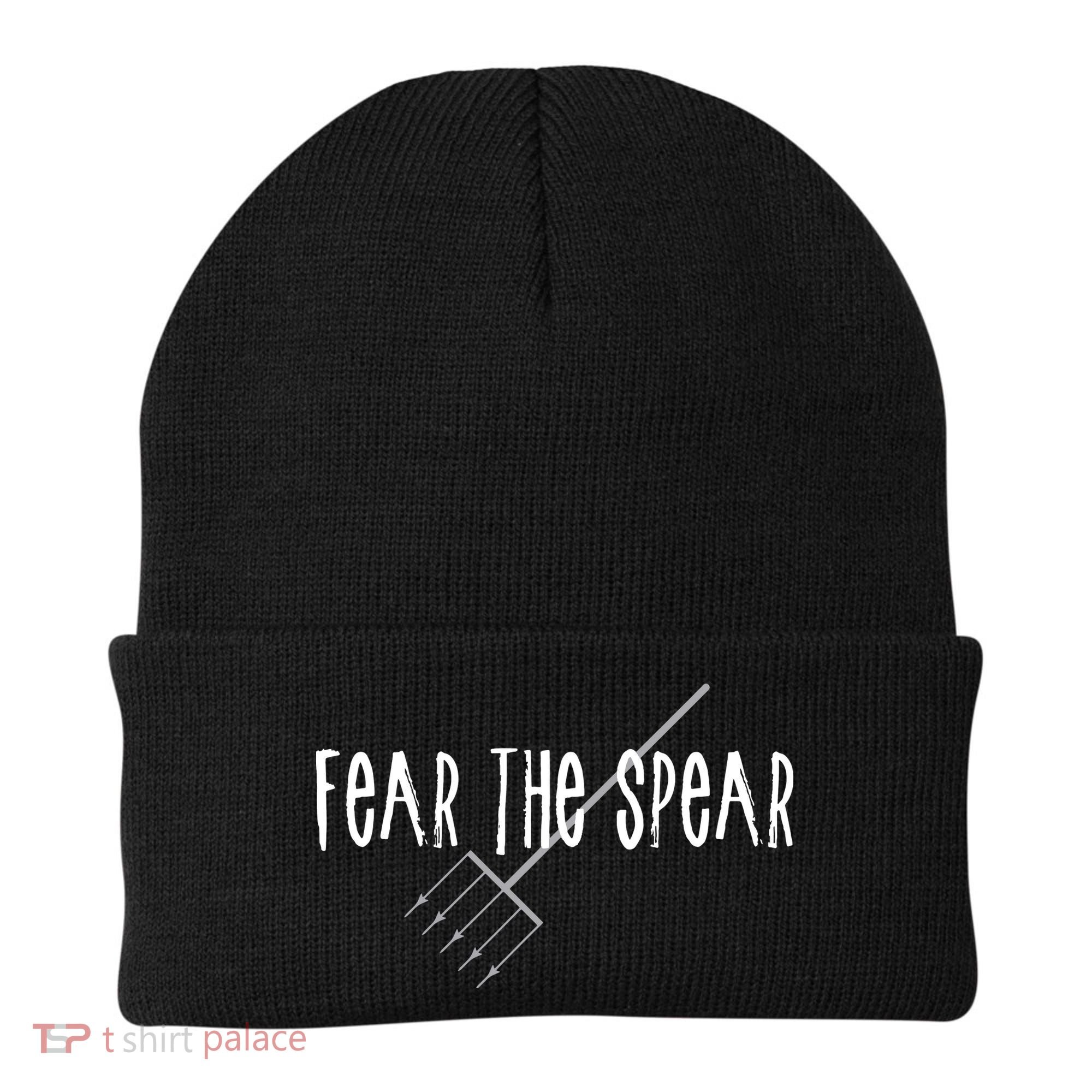 Funny Sturgeon Fishing Spearfishing Fear The Spear Beanie
