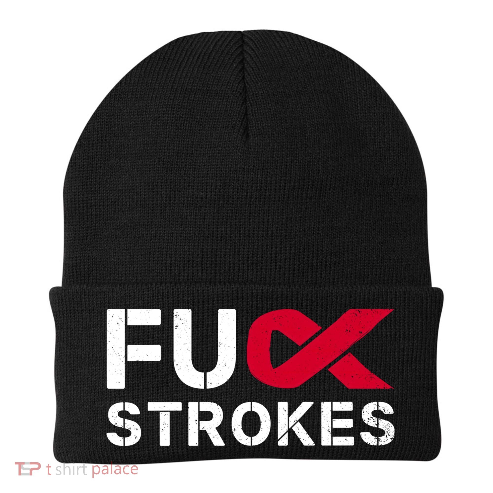 Fuck Strokes Fu Survivor Stroke Awareness Month Red Ribbon Great Gift Beanie